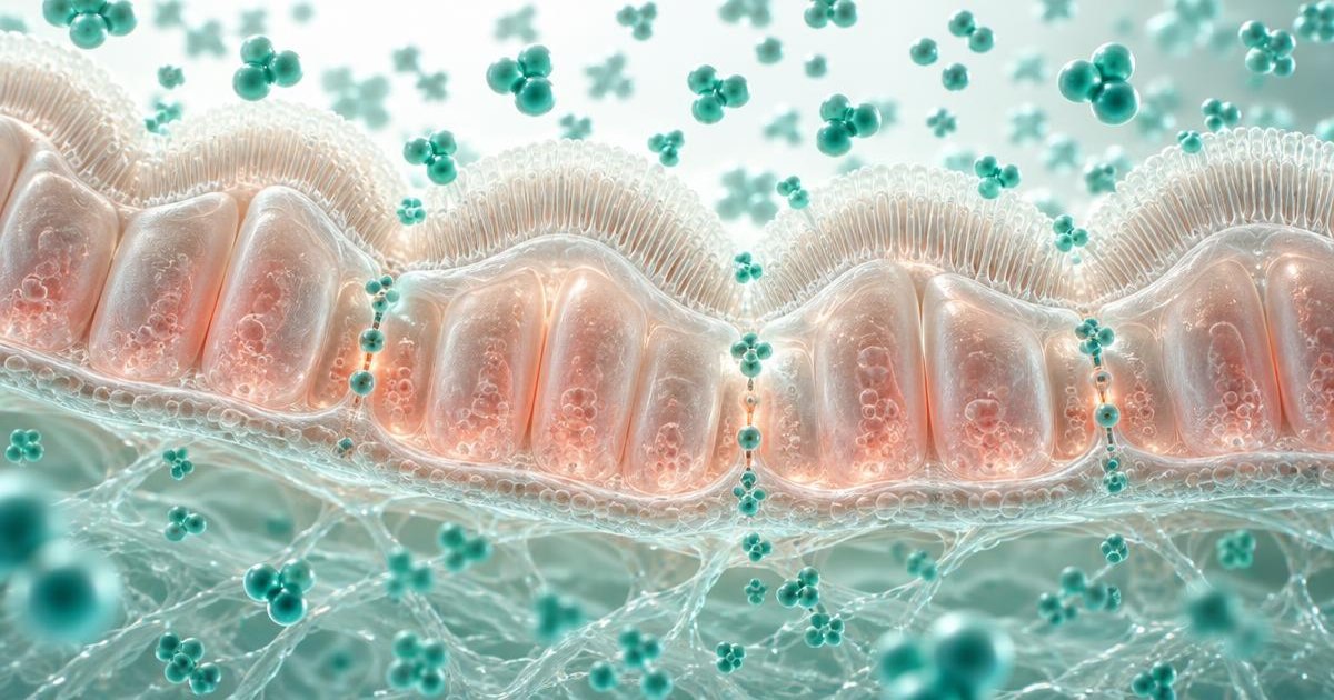 Conceptual epithelial barrier and molecular particles
