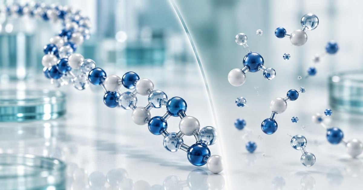 Conceptual peptide chain and molecular fragments