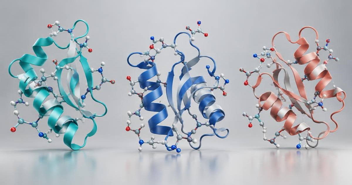 Three conceptual molecular models with different folds